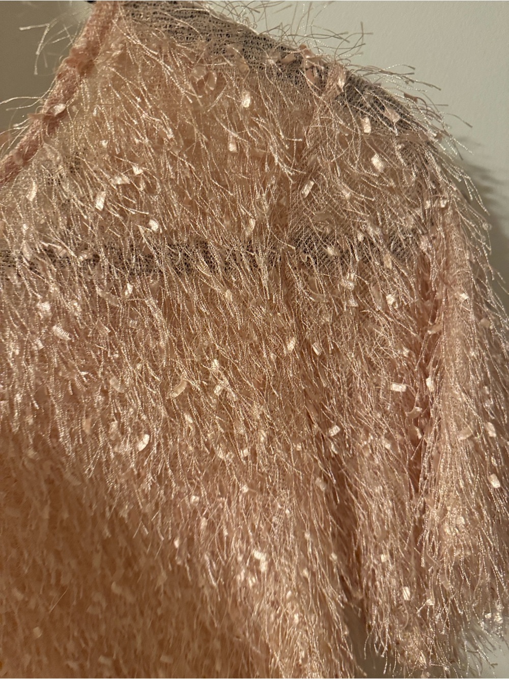 Fuzzy Short-Sleeve Textured Accent Top Pink - Picture 6 of 7